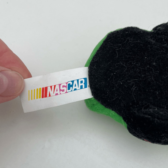 John Deere Green and Yellow Nascar Race Car Plush Beanie Toy - Picture 7 of 8